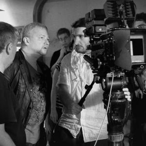 Director Dinko Tucakovic and dp Nemanja Jovanov on set of Dr Ray and His Devils