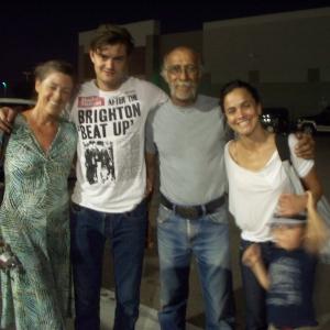 Filming On the Road with from left to right Barbara Glover Sam Riley Ricardo Andres Alice Braga Jacob Ortiz