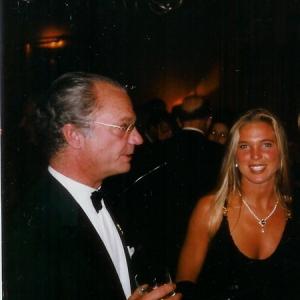 Princess Maja with His Royal Majesty Carl Gustav King of Sweden at a Reception 2004