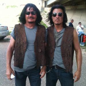 Stunt double on the set of Drive Angry