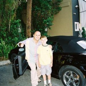 Claudemir Oliveira with Erik Per Sullivan who fell in love with the Mustang Cobra. Jul 8, 2004.