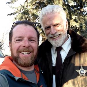 Ted Danson and Gary Lorimer on set of Fargo March 2015