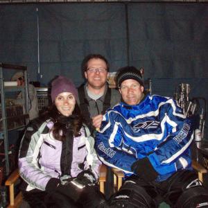Jami Gertz, Gary Lorimer, Dylan Walsh on set of Lost Holiday, 2007