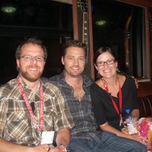 Gary Lorimer Jason Priestley Melissa Smith Backstage at the Canadian Country Music Awards in Vancouver BC Canada Sept 2009