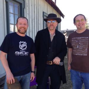 Gary Lorimer, Tim Roth, Garth Whelen on the set of Klondike. - May 2013