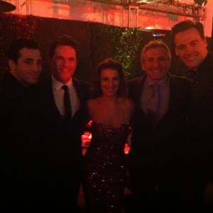Eric Bergen Lou Volpe Renee Marino Mike Doyle  Johnny Connizzaro at the Jersey Boys movie premiere after party