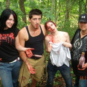 Actress Megan Marie Wilson on the set of horror film Red River