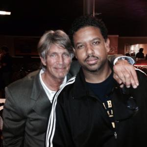 Marvin Williams and Eric Roberts on set of The Wrath