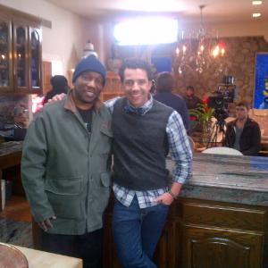 On set of Trophy Wife with Writer and Director Michael Ajakwe Jr