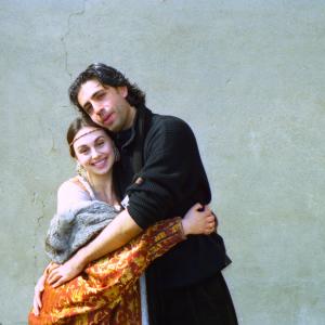 Francesca Leonardelli and Krassimir Ivanoff on the set of te The Profession of Arms by Ermanno Olmi
