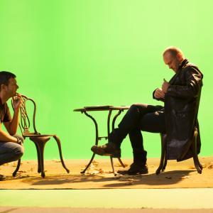 Fabien Martorell and Andrew Howard on the set of Unbelief
