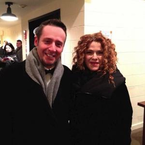 The talented and lovely Bernadette Peters and Jerod Howard backstage