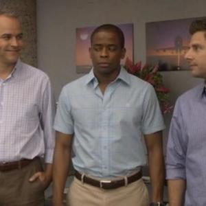Still of James Roday, Dulé Hill and Rob Heschl from the deleted scenes of Psych