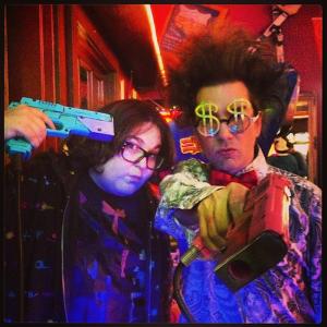 Andy Milonakis and Saige Walker on set of The Adventures of Velvet Prozak TV show