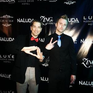 Red Carpet with Saige Walker with Derek Dykes at Naluda Magazine party.