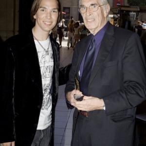 Saige Walker and Martin Landau at the premiere of Charlie and the Chocolate Factory