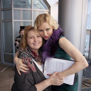 Anna Sherbinina at set with director Vera Storojeva (Oscar selection committee member)for DIVORCE (tv show, premium)