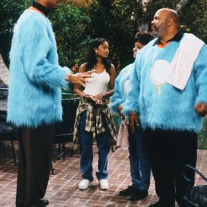 Still of Kareem Abdul-Jabbar, Tatyana Ali, James Avery and Daphne Reid in The Fresh Prince of Bel-Air (1990)