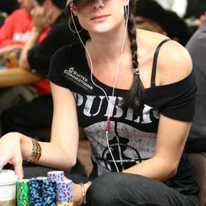 Tiffany Michelle, playing the 2008 World Series of Poker $10,000 Championship Event.