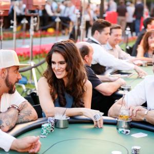 Actress and Poker Star Tiffany Michelle with A.J. McLean and Jeff Dye at the 5th Annual Variety poker tournament benefiting The Children's Charity Of SoCal at Paramount Studios on July 22, 2015 in Hollywood, California.