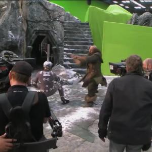 Michael M Foster fighting Dwalin behind the scenes
