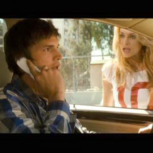 Ashton Kutcher and Sonia Rockwell on set of Spread Characters: Nikki and Christina