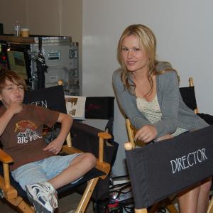 Anna Paquin and Max Charles on set of True Blood