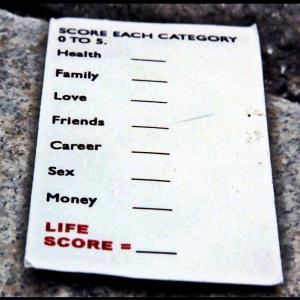 Still of Life Scoring Card used in How To Score Your Life