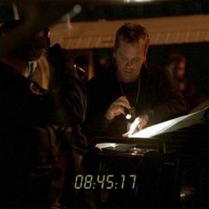 Ken Davila Tech Advisor at SWAT4HIRE with Kiefer Sutherland in a scene from 24 Season 2 for FOX Tactical Casting provided by Patricia Homan Davila of SWAT4HIRE
