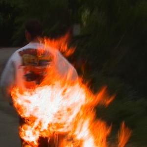 Tristan Ott doing a body burn