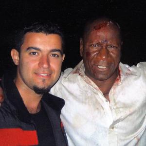 Shero Rauf as an Assistant Director with Ving Rhames on the set of the movie The Tournament