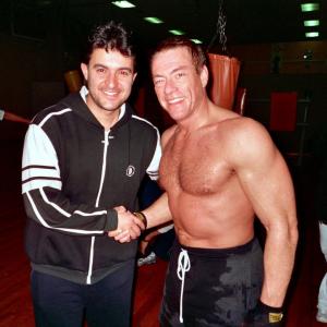 Shero Rauf with Jean Claude Van Damme while stunt training for the movie The Shepherd Border Patrol
