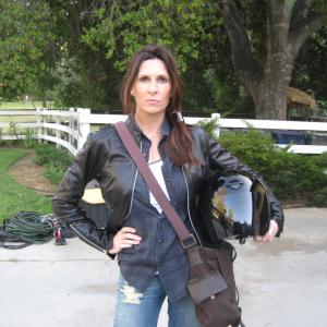 Tammie Baird as Katey Sagals stunt double on the set of Sons Of Anarchy episode Home