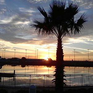 The sun rises over Lake Lloyd inside the track at Daytona International Speedway January 2010 I still cant believe I got up that early but Im glad my producer made me thanks Matthew!  it was an incredible morning