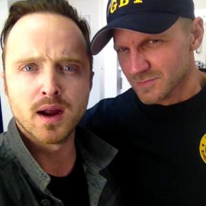 Aaron Paul and I on the set of Triple 9