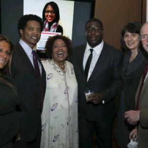 L_R, Mark and Marcy, Oscar winner Steve McQueen, Rev. Melony McGant, and nice lady with smile. #JoeJames