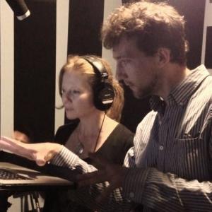 Recording session with actress Leigh Ann Taylor & director Colin Riendeau for The Fish; short film screening @CannesFilmFest2015.