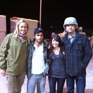 Cassidy Lehrman with Kristanna Loken and Scott Adsit in Kuwait