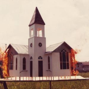 The Minoru Chapel model burns in the 1979 film 666