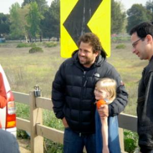 Harley and director Brett Ratner on the set of Cop House