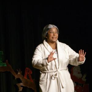 On stage as Auntie Betty in 