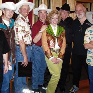 Heidi in a recording session with Grammy winners Riders in the Sky and James Drury for the animation Cartoon Cowboys