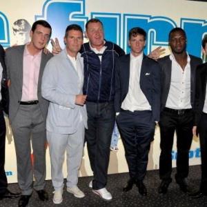 Daniel Mays Nick Love Paul Anderson Richie Campbell and Callum Mcnab attend the UK Premiere of The Firm in Leicester Square London