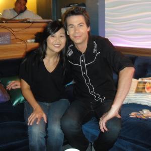 in the green room of iCarly with Jerry Trainer