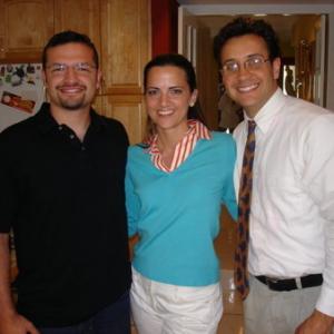 Director Aram Velazquez, Beth McIntosh and Paul Lasa on the set of 