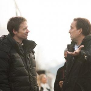 Nicolas Cage and Scott Walker on the set of The Frozen Ground