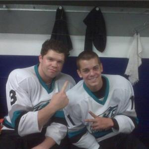 Josh Emerson and Ryan Sheckler on the set of The Tooth Fairy