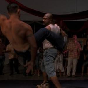 Action still of RICARDO MADINA David Castillo and QUINTON RAMPAGE JACKSON Matador in Alliance Group Entertainments Confessions of a Pit Fighter