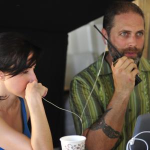 Director Shane Sooter and Producer Cassandra Arza Pelan on the set of AHA.