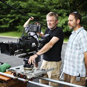 Shane Sooter (right) with DP Kevin Bryan during production for Acts of God.